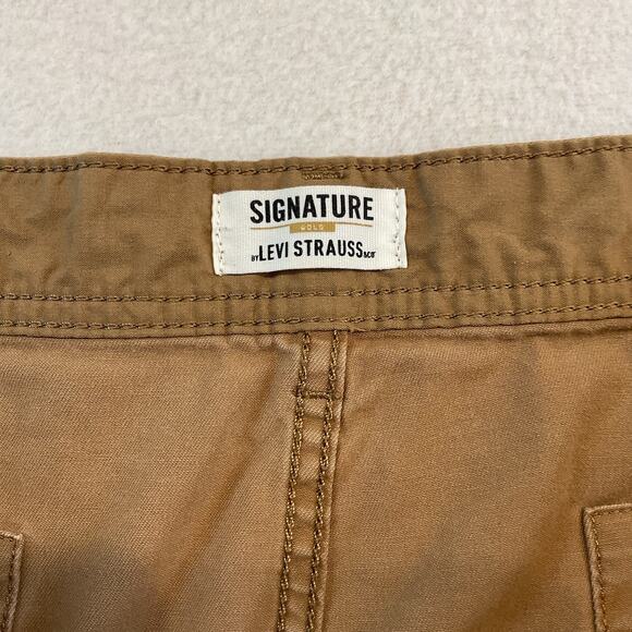 Levi Strauss Signature Shorts Mens 40 Tan Khaki Cargo Pockets Flat‎ Front - Picture 12 of 14